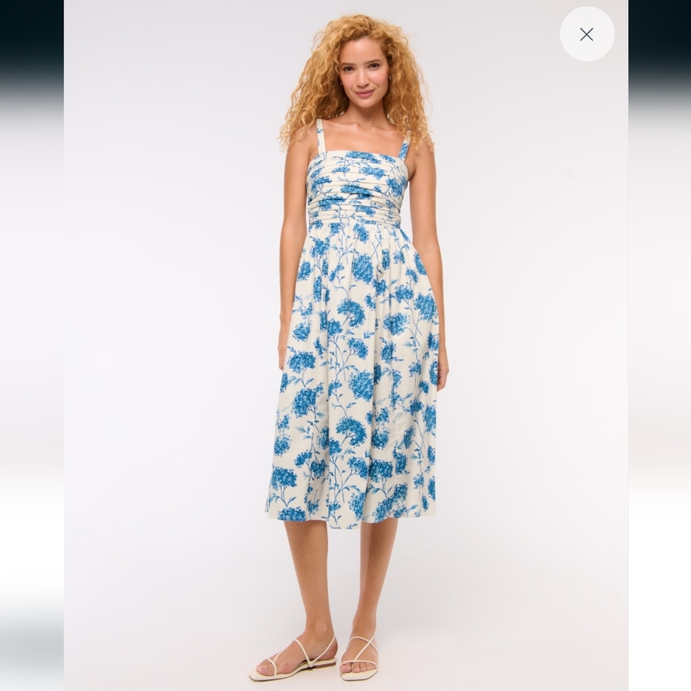 A&F Emerson Poplin Wide Strap Midi Dress - Picture 7 of 7